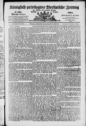 Königlich privilegirte Berlinische Zeitung von Staats- und gelehrten Sachen vom 17.12.1884