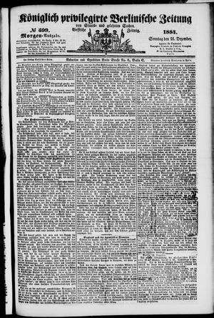 Königlich privilegirte Berlinische Zeitung von Staats- und gelehrten Sachen vom 21.12.1884