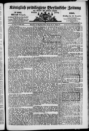 Königlich privilegirte Berlinische Zeitung von Staats- und gelehrten Sachen vom 23.12.1884