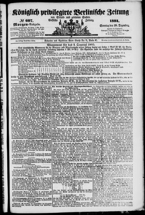 Königlich privilegirte Berlinische Zeitung von Staats- und gelehrten Sachen vom 28.12.1884