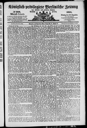 Königlich privilegirte Berlinische Zeitung von Staats- und gelehrten Sachen vom 29.12.1884