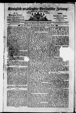 Königlich privilegirte Berlinische Zeitung von Staats- und gelehrten Sachen on Jan 1, 1885