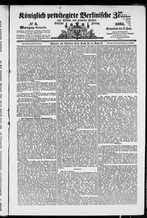 Königlich privilegirte Berlinische Zeitung von Staats- und gelehrten Sachen on Jan 3, 1885