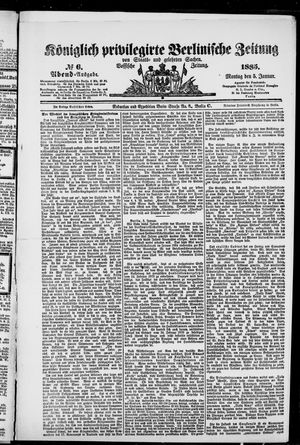 Königlich privilegirte Berlinische Zeitung von Staats- und gelehrten Sachen vom 05.01.1885