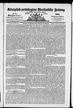 Königlich privilegirte Berlinische Zeitung von Staats- und gelehrten Sachen vom 06.01.1885
