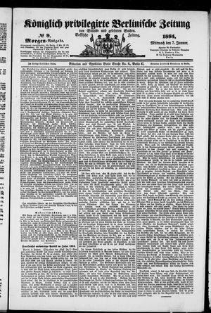 Königlich privilegirte Berlinische Zeitung von Staats- und gelehrten Sachen vom 07.01.1885