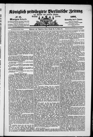 Königlich privilegirte Berlinische Zeitung von Staats- und gelehrten Sachen vom 08.01.1885