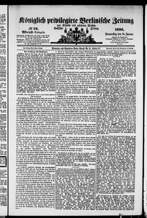 Königlich privilegirte Berlinische Zeitung von Staats- und gelehrten Sachen vom 15.01.1885
