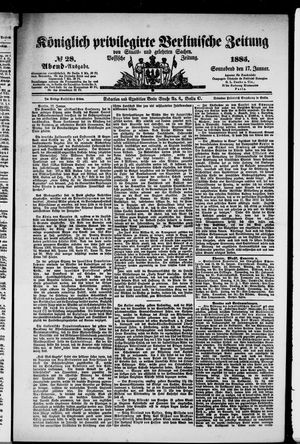 Königlich privilegirte Berlinische Zeitung von Staats- und gelehrten Sachen on Jan 17, 1885