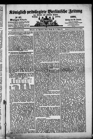 Königlich privilegirte Berlinische Zeitung von Staats- und gelehrten Sachen vom 23.01.1885