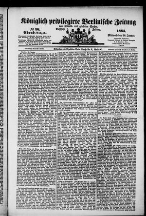 Königlich privilegirte Berlinische Zeitung von Staats- und gelehrten Sachen on Jan 28, 1885