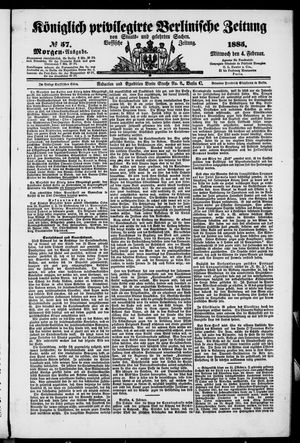 Königlich privilegirte Berlinische Zeitung von Staats- und gelehrten Sachen vom 04.02.1885