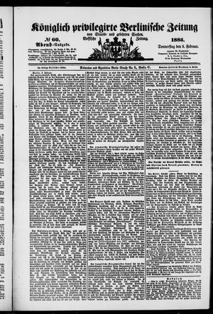 Königlich privilegirte Berlinische Zeitung von Staats- und gelehrten Sachen vom 05.02.1885