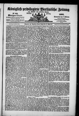 Königlich privilegirte Berlinische Zeitung von Staats- und gelehrten Sachen vom 07.02.1885