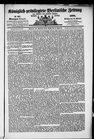 Königlich privilegirte Berlinische Zeitung von Staats- und gelehrten Sachen vom 10.02.1885