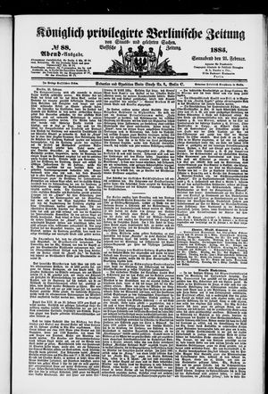 Königlich privilegirte Berlinische Zeitung von Staats- und gelehrten Sachen vom 21.02.1885
