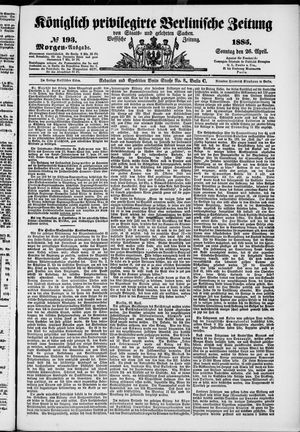 Königlich privilegirte Berlinische Zeitung von Staats- und gelehrten Sachen vom 26.04.1885