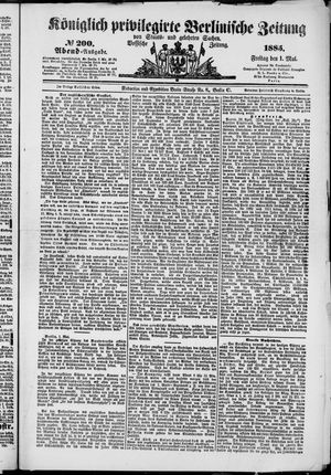 Königlich privilegirte Berlinische Zeitung von Staats- und gelehrten Sachen vom 01.05.1885