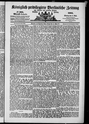 Königlich privilegirte Berlinische Zeitung von Staats- und gelehrten Sachen on May 4, 1885