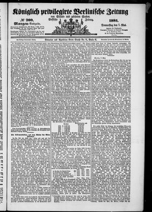 Königlich privilegirte Berlinische Zeitung von Staats- und gelehrten Sachen vom 07.05.1885