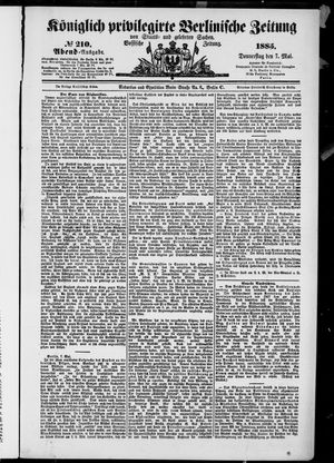 Königlich privilegirte Berlinische Zeitung von Staats- und gelehrten Sachen vom 07.05.1885
