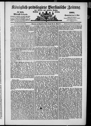 Königlich privilegirte Berlinische Zeitung von Staats- und gelehrten Sachen on May 9, 1885
