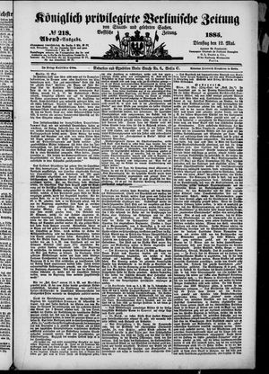 Königlich privilegirte Berlinische Zeitung von Staats- und gelehrten Sachen on May 12, 1885