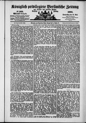 Königlich privilegirte Berlinische Zeitung von Staats- und gelehrten Sachen on May 21, 1885