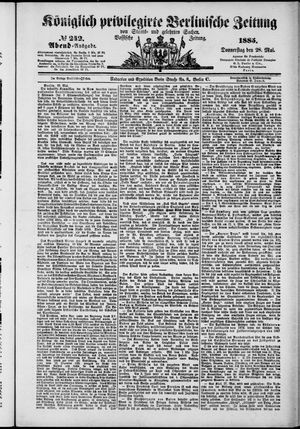 Königlich privilegirte Berlinische Zeitung von Staats- und gelehrten Sachen vom 28.05.1885