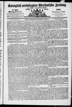 Königlich privilegirte Berlinische Zeitung von Staats- und gelehrten Sachen vom 11.06.1885