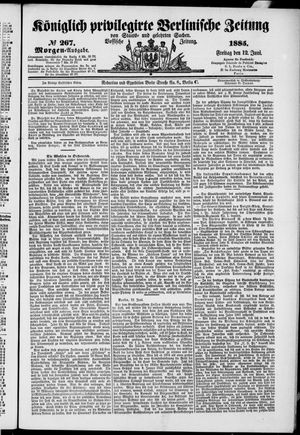 Königlich privilegirte Berlinische Zeitung von Staats- und gelehrten Sachen vom 12.06.1885