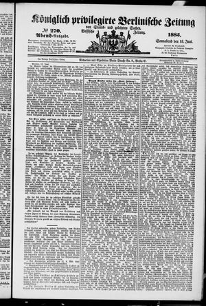 Königlich privilegirte Berlinische Zeitung von Staats- und gelehrten Sachen on Jun 13, 1885
