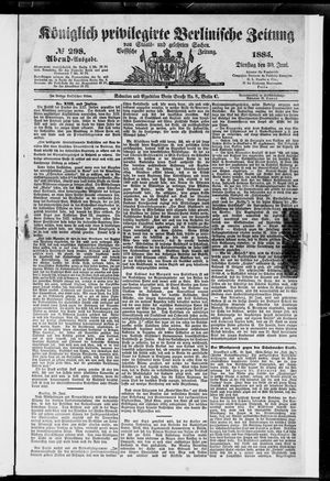 Königlich privilegirte Berlinische Zeitung von Staats- und gelehrten Sachen vom 30.06.1885