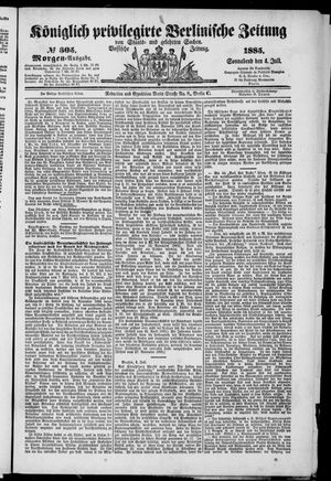 Königlich privilegirte Berlinische Zeitung von Staats- und gelehrten Sachen on Jul 4, 1885