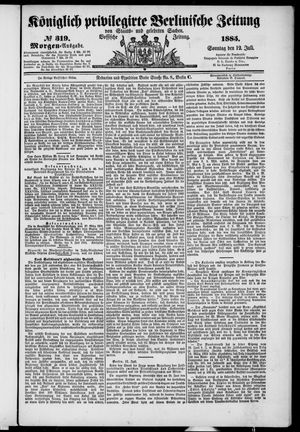 Königlich privilegirte Berlinische Zeitung von Staats- und gelehrten Sachen vom 12.07.1885