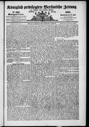 Königlich privilegirte Berlinische Zeitung von Staats- und gelehrten Sachen on Jul 18, 1885