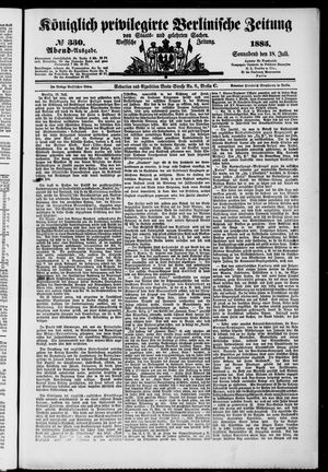 Königlich privilegirte Berlinische Zeitung von Staats- und gelehrten Sachen on Jul 18, 1885