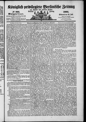 Königlich privilegirte Berlinische Zeitung von Staats- und gelehrten Sachen vom 22.07.1885