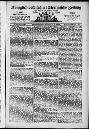 Königlich privilegirte Berlinische Zeitung von Staats- und gelehrten Sachen vom 25.07.1885