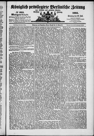 Königlich privilegirte Berlinische Zeitung von Staats- und gelehrten Sachen on Jul 26, 1885
