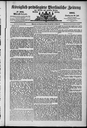 Königlich privilegirte Berlinische Zeitung von Staats- und gelehrten Sachen on Jul 28, 1885