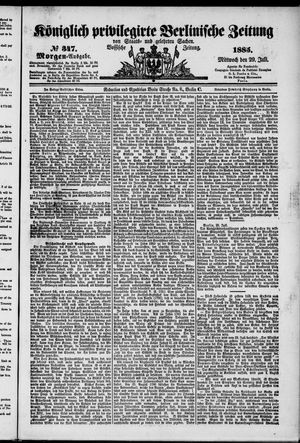 Königlich privilegirte Berlinische Zeitung von Staats- und gelehrten Sachen on Jul 29, 1885