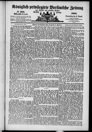 Königlich privilegirte Berlinische Zeitung von Staats- und gelehrten Sachen on Aug 6, 1885