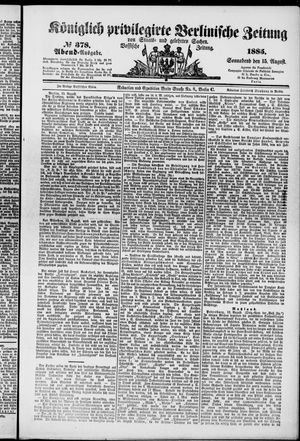 Königlich privilegirte Berlinische Zeitung von Staats- und gelehrten Sachen vom 15.08.1885