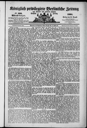 Königlich privilegirte Berlinische Zeitung von Staats- und gelehrten Sachen vom 21.08.1885