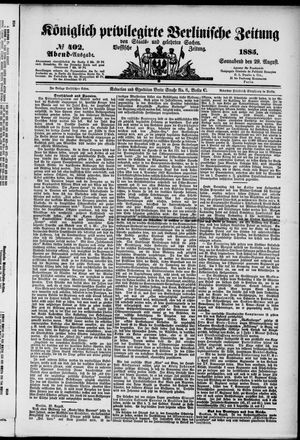 Königlich privilegirte Berlinische Zeitung von Staats- und gelehrten Sachen vom 29.08.1885