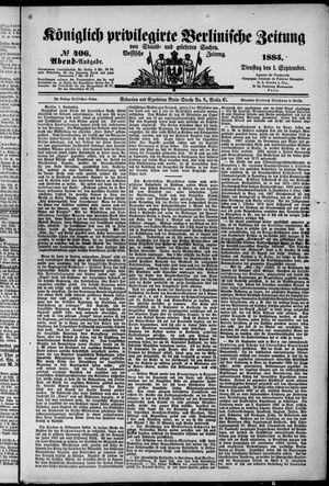 Königlich privilegirte Berlinische Zeitung von Staats- und gelehrten Sachen on Sep 1, 1885