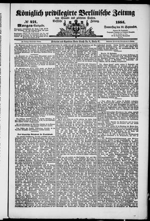 Königlich privilegirte Berlinische Zeitung von Staats- und gelehrten Sachen vom 10.09.1885