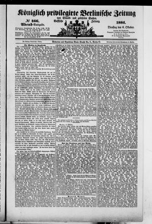 Königlich privilegirte Berlinische Zeitung von Staats- und gelehrten Sachen vom 06.10.1885