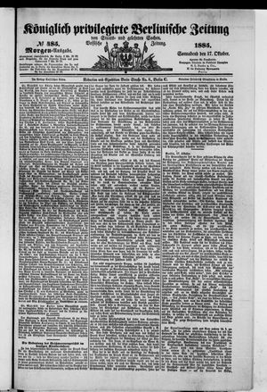 Königlich privilegirte Berlinische Zeitung von Staats- und gelehrten Sachen vom 17.10.1885